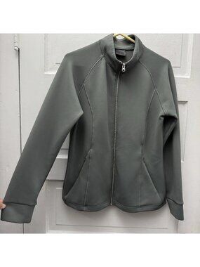 32 Degrees Heat Women’s Gray Full Zip Jacket Medium Stretch Lightweight Pockets